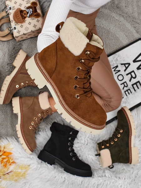 Botine traper de damă cu blană Tessara