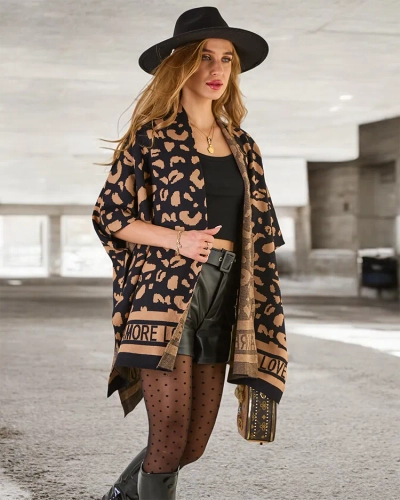 Royalfashion Poncho imprimat pentru femei