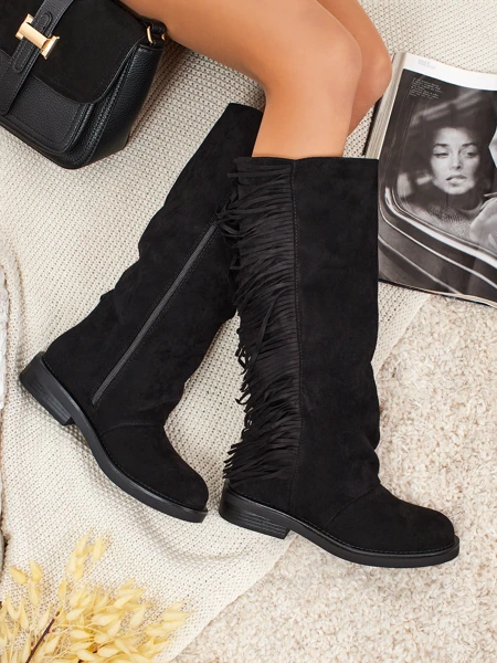 Cizme de damă din piele ecologică întoarsă Ravion