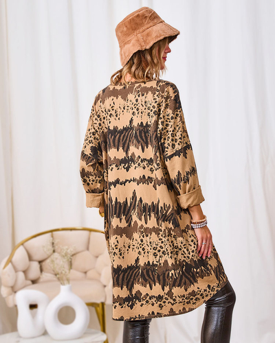 Royalfashion Rochie de damă cu model maro deschis