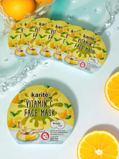 Mască de față tip șervețel cu Vitamina C - iluminatoare
