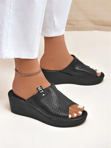 Royalfashion Klapki pou fanm sou talon Luna Wedge