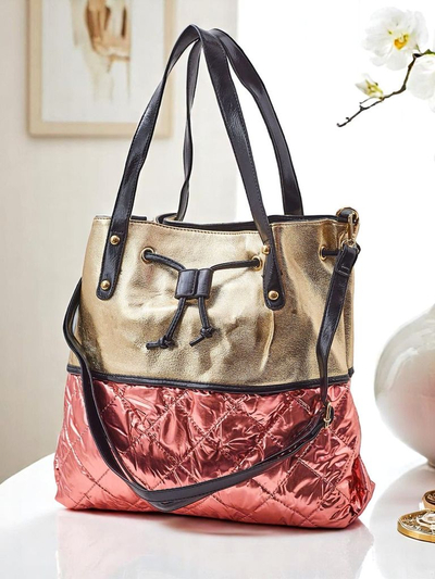 Royalfashion Geantă de mână mare pentru femei Golden Luxe Shopper