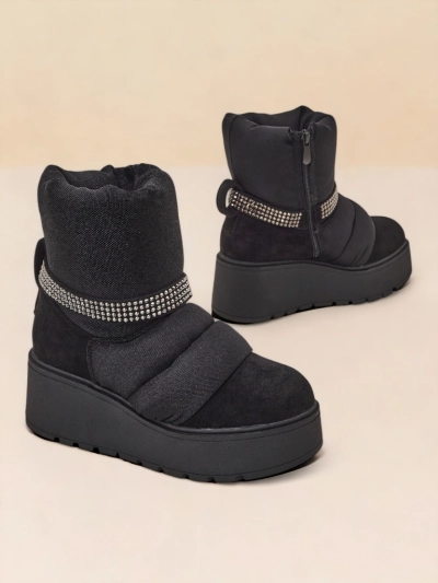 Royalfashion Cizme de zăpadă cu pană pentru femei Renosi