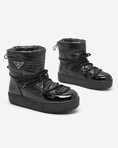 Royalfashion Cizme de zăpadă pentru femei Negru slip-on Galebda