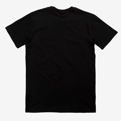 Tricou de bumbac imprimat pentru bărbați negru - îmbrăcăminte