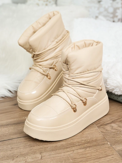 Royalfashion Cizme de zăpadă slip-on pentru femei, bej Dabenda