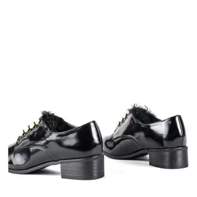 OUTLET Pantofi mici negri cu perle Nessi - Încălțăminte