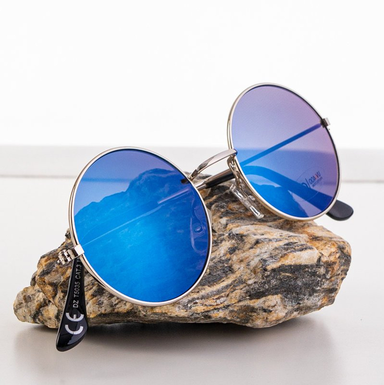 Ochelari de soare de in albastru pentru femei - Ochelari