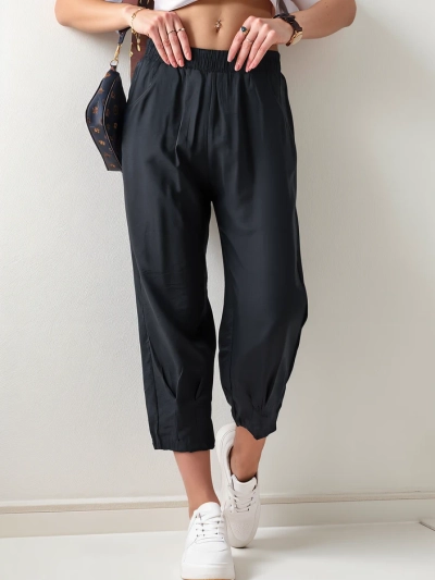 Royalfashion Pantaloni simpli din țesătură pentru femei 7/8
