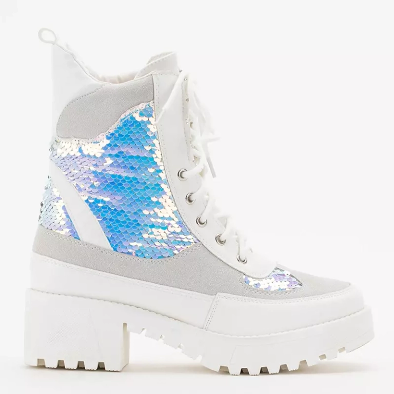 OUTLET Botine albe dama Licynia - Pantofi