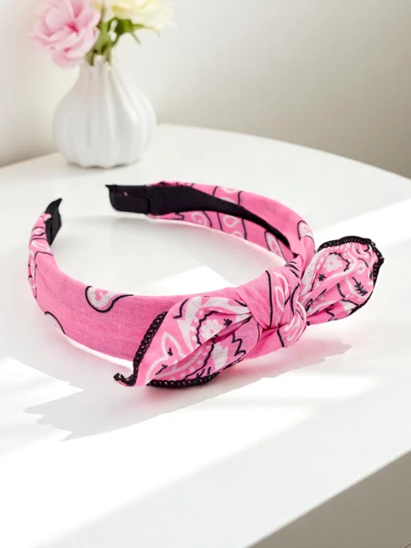 Royalfashion Bentiță de păr cu model și fundă Mila