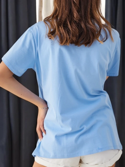 Royalfashion Tricou din bumbac pentru femei LOVE cu strasuri