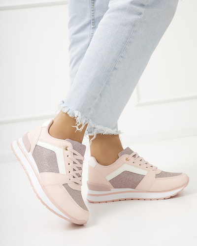 Pantofi sport de damă roz cu sclipici Berilan - Încălțăminte