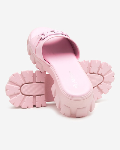 OUTLET Papuci de dama violet pe talpa mai groasa Inza-Shoes