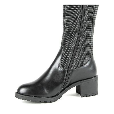Cizme negre pe un post inferior Meri - Încălțăminte