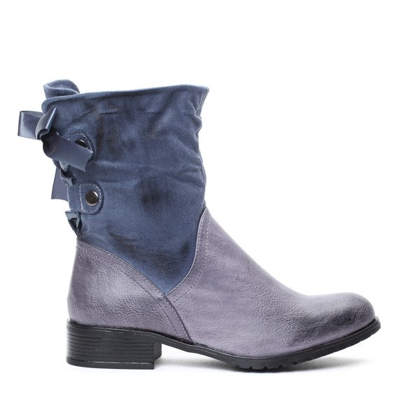 Niebiesko-szare botki Francesca- Obuwie