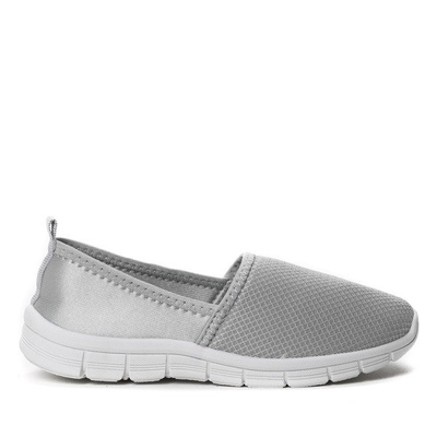 Dziecięce, szare slip on sportowe - Obuwie