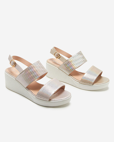 Sandale de damă roz pe pană Velmisa - Încălțăminte