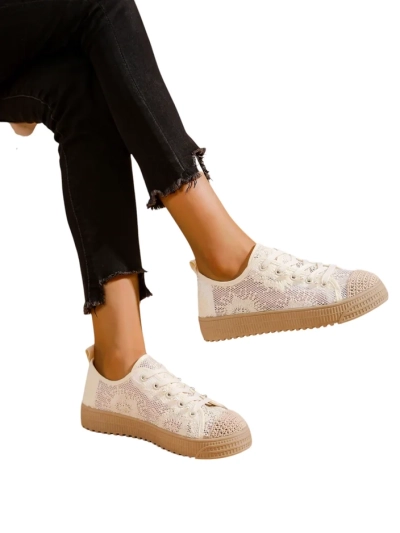 Tenisi din dantelă Royalfashion pentru femei cu paiete Nille