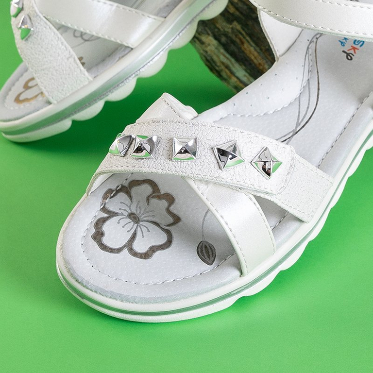 OUTLET Sandale albe copii cu crampoane Anisis - Incaltaminte