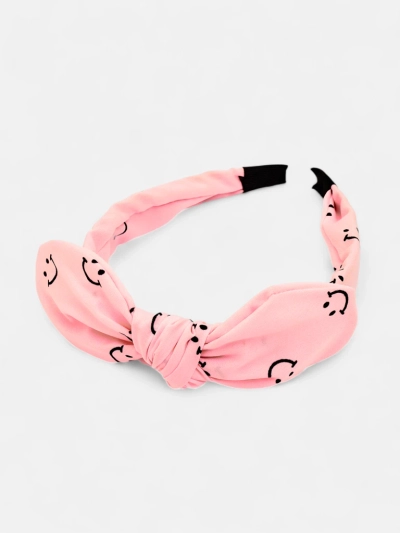 Royalfashion Elastic de păr pentru copii, cu o fundă cu imprimeu cu fețe zâmbitoare