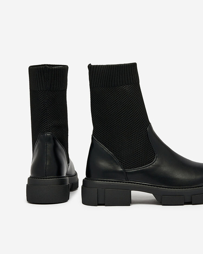 Royalfashion Cizme negre pentru femei cu plasă Xandra