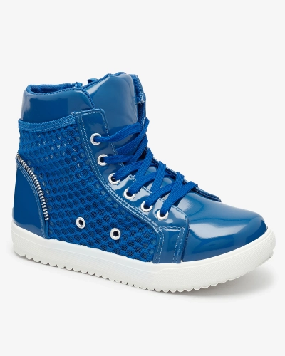 Adidași cu talpă înaltă pentru fete de culoare albastră Borris- Footwear