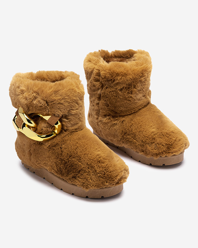 Cizme de zăpadă pentru femei Camel cu blană Sattopa- Footwear