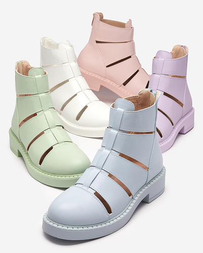 Cizme de dama albe cu decupaje de la Berofeli - Incaltaminte