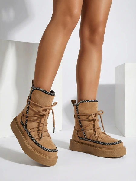 Botine de zăpadă pentru femei Royalfashion, cu șireturi Siozi