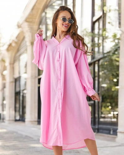 Royalfashion Cămașă lungă din bumbac pentru femei a'la rochie