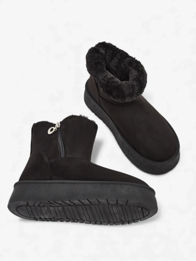 Botine Dama Aurora Negre Din Piele Ecologica Pentru Iarna