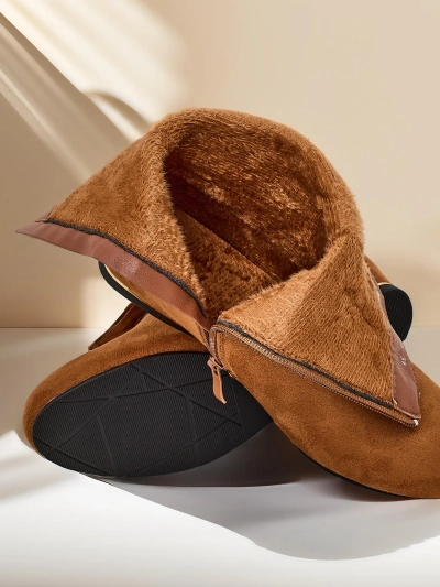 Pantofi Eko din catifea - botine pe toc ascuns Lovely