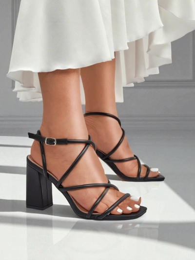 Royalfashion Sandale cu toc gros pentru femei Elysia