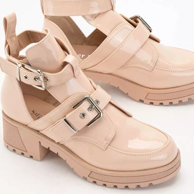 OUTLET Cizme dama bej cu relief Lerika - Incaltaminte