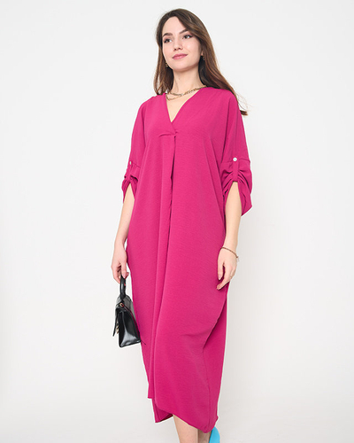 Rochie midi oversize dama fuchsia - Imbracaminte