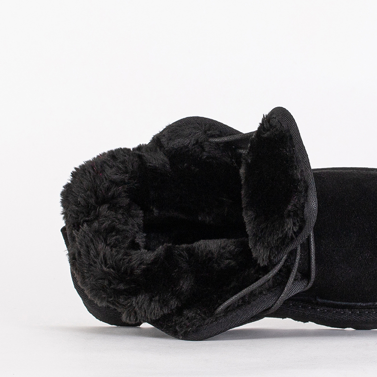 Botine Dziecięce Luna Czarne Zamszowe Wygodne na Zimę