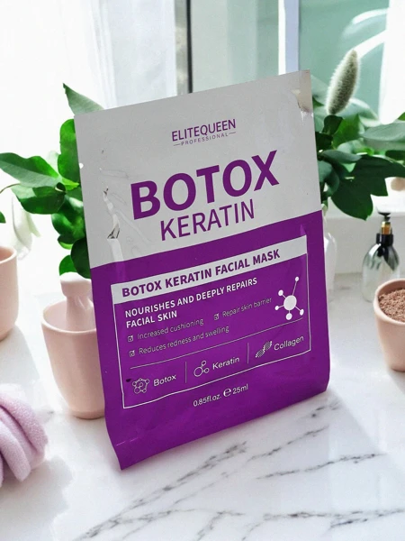 Mască tip șervețel cu Botox & Keratină – hidratează și reduce ridurile