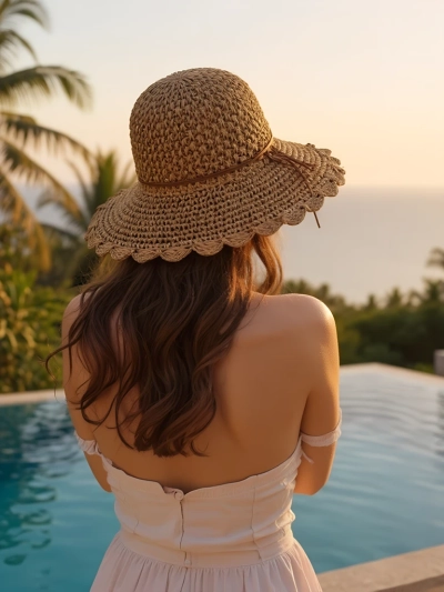 Royalfashion Pălărie de paie pentru femei Whisper Bow