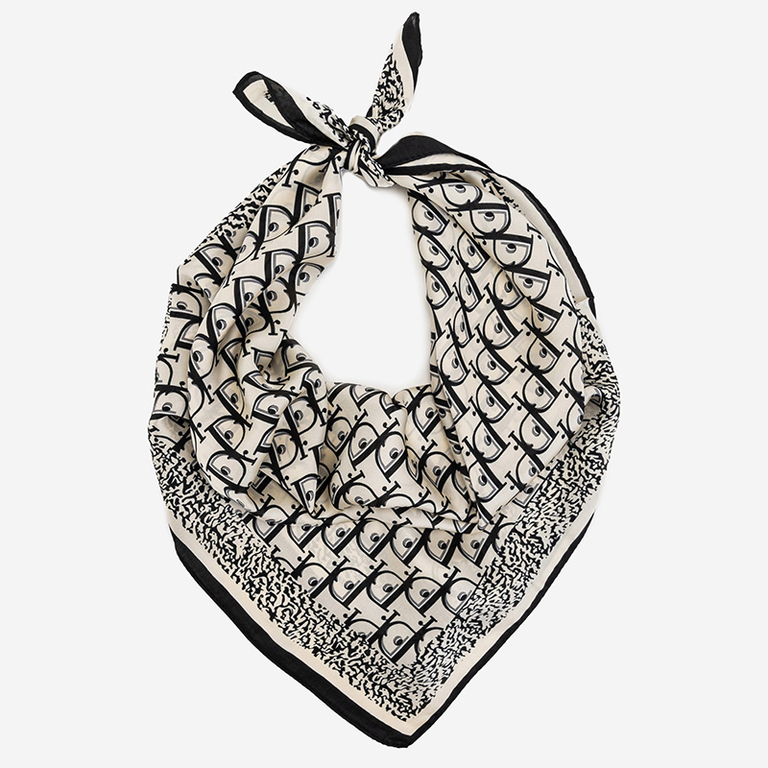 Esarfa dama neagra cu imprimeu - Accesorii