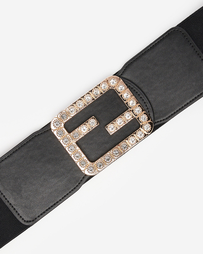 Cureaua Neagra Lata Elastica De Dama cu Zirconiu Cubic - Accesorii