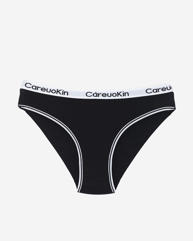 Chiloți de damă din bumbac negru - Lenjerie intimă