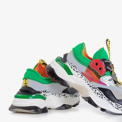 OUTLET Încălțăminte sport dama gri, cu inserții colorate Grandini - Încălțăminte