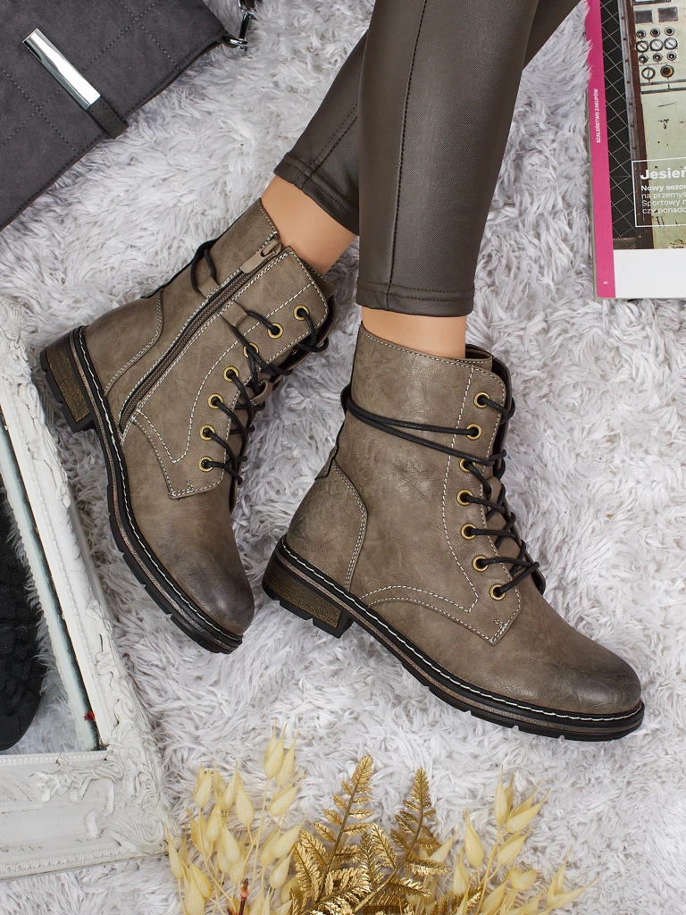 Botine Dama Flora Verzi Piele Elegante de Toamnă