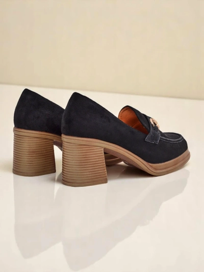Royalfashion mocasini cu toc masiv pentru femei Apareus