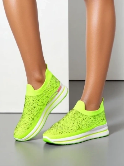 Pantofi sport din material pentru femei Royalfashion, cu strasuri Adeq