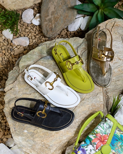 Royalfashion Sandale flip flop pentru femei, aurii Imonel