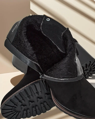 Botinele de glezna pentru femei Royalfashion din eco-sueda pe un suport Idilla