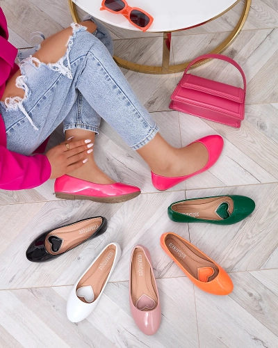 Balerini lăcuiți roz neon pentru femei Fama - Încălțăminte